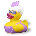 Badeente Maskenball - lila Feder