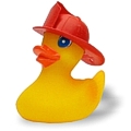 Badeente Agathe mit Feuerwehrhelm