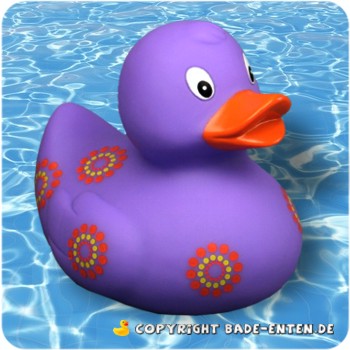 Badeente Flower Power lila