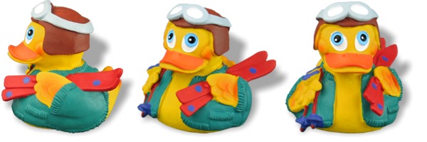 Badeente Ski-Duck mit Helm