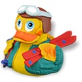 Badeente Ski-Duck mit Helm