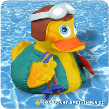 Badeente Ski-Duck mit Helm