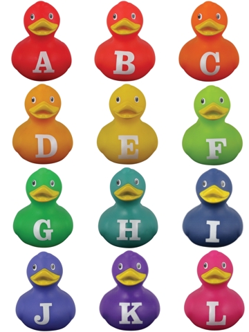 Mini-Quietscheente Alphabet Ducks A bis L - www.bade-enten.de